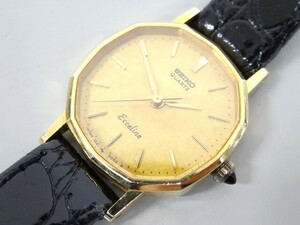  Junk SEIKO Seiko EXCELINE Exceline 1221-5000 14K × SS 14 золотой женский кварц наручные часы 