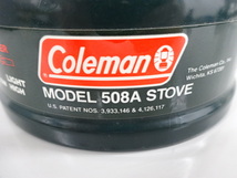 新品 未使用品 98年製 Coleman コールマン MODEL 508A STOVE ストーブ 508F454J ガスコンロ シングルバーナー 緑 グリーン USA製_画像7