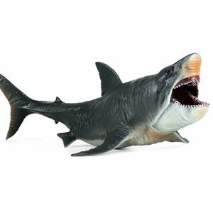 メガロドン ホホジロザメ サメ 海洋動物 魚類 フィギュア PVC おもちゃ 27cm こどもサメ好きの孫への誕生日 プレゼント 口が開閉可能