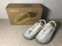 H　送料無料　新品未使用　KEEN　UNEEK W　1018698　US/8.5　UK/6　CM/25.5　EU/39　WHITE CAP/CORNSTALK　キーン　ユニーク_画像1