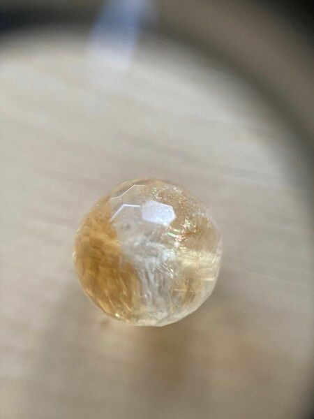 シトリン丸玉ビーズ 天然石 非加熱 パワーストーン 水晶