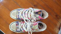 R060308断捨離　処分 CONVERSE　コンバーズ　ALL　STAR　オールスター　ハイカットスニーカー　花柄　USED　レディース25.0㎝_画像5