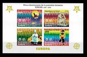 チャド 2006年 EUROPA切手発行50年小型シート無目打ち