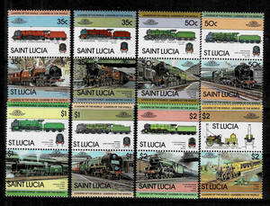 セントルシア 1983年 蒸気機関車切手１６種セット