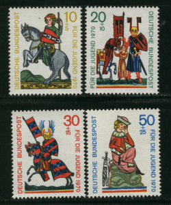 ドイツ 1970年 付加金付(吟遊詩人 )切手セット