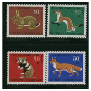 ドイツ 1967年 付加金付(動物 )切手セットの画像1