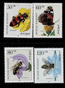 ドイツ 1984年 付加金付(昆虫 )切手セット
