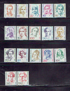 ベルリン 1986-89年 著名女性通常切手１７種セット