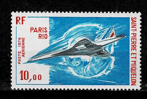 仏サンピエールミクロン 1976年 航空(コンコルド )切手