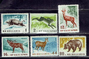 ブルガリア 1958年 野生動物切手セット