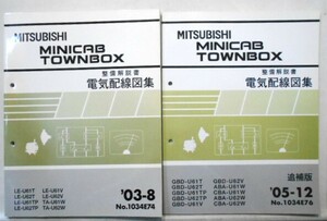 三菱 MINICAB LE.GBD-U/61T.62T.61TP.62TP.61V.62V.61W.62W 電気配線図集 追補版２冊セット。