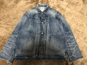 【希少XL】RONHERMAN DENIM ダメージ加工　デニムジャケット インディゴ　 ロンハーマン