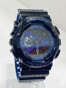 【美品】カシオ CASIO G-SHOCK GA-110LPA [Punching Pattern Series（パンチング・パターン・シリーズ）]腕時計 ブラック＆ブルー　稼働品