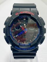 【美品】G-SHOCK Gショック CASIO カシオ GA-100LT-1A メンズ 腕時計 黒 ブラック レッド 青 ブルー ウレタン　稼働品　_画像8
