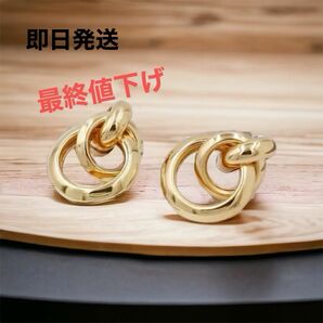 【即日発送】ラウンドデザインのスタッドピアス　合金 18 K ゴールドメッキジュエリーエレガントなスタイル④