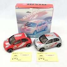 未使用 トミカ nismo ニスモ MARCH CUP マーチ カップ ミニカー 2台 セット 箱付 アイアイアド 日産 NISSAN 赤 レッド シルバー_画像1