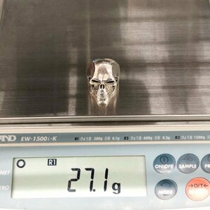 CRAZY PIG DESIGNS クレイジーピッグ PSYCHO KILLER SKULL RING サイコキラースカル リング 約 20.5号 #20.5 Silver 925 巾着袋 付き 指輪の画像9