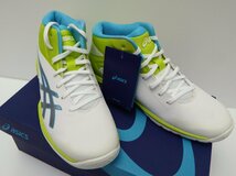 #【タグ付】asics アシックス GELPRIMESHOT SP 4 TBF140 ホワイト×ライム 23.5cm バスケットボールシューズ ジュニア（札）_画像1