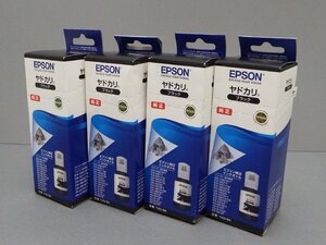 【未開封】EPSON エプソン インクボトル YAD-BK ブラック ヤドカリ 計4点 メーカー推奨使用期限2027 現状品 純正 /プリンター（札）