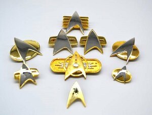 （中古）STAR TREK スタートレック ビンズ ９個セット くすみ・キズあり ピン留め具あり ジーン・ロッデンベリー 宇宙大作戦（柏）