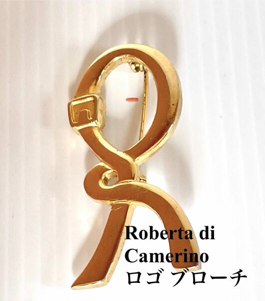 Roberta di Camerino ロベルタ ディカメリーノ ロゴ ブローチ ゴールド ヴィンテージ