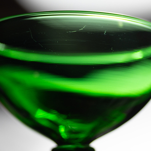 美品！ ファイヤーキング フォレストグリーン バブル カクテル シャンパングラス 酒 ビンテージ アンティークの画像3