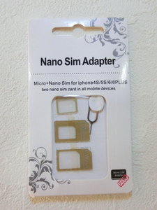 断捨離～ 送料63円 / 未使用 SIMカード 変換アダプター / ３種＋取り出しピンで ４点セット / nanoSIM microSIM 標準SIM 