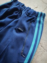 80s【デサント期】adidas 当時物 ジャージ アディダス トラックパンツ 3 紺×水色 トレフォイル ブルゾン ATP USA VINTAGE 体操着 日本製_画像2