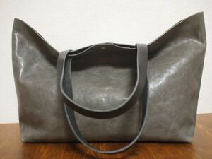 ンドメイド本革オリジナル鞄ヌメ革★CレザーBTトートバッグ グレー721