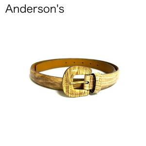 Anderson's アンダーソンズ リザード型押し レザーベルト 85