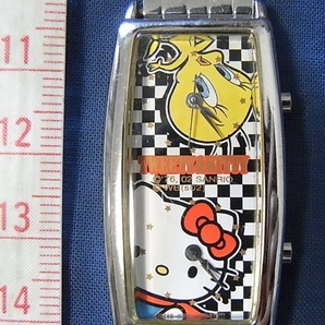 動作品 ジャンク コラボ キティ トゥイーティー シチズン ツインモデル 2002年 593W クォーツ 男女兼用 腕時計 サンリオ ハローキティの画像1