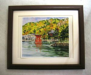 Art hand Auction ◆ Offsetreproduktion von Yasuomi Kuroda Miyajima im Herbst, Holzrahmen, Sofortkauf ◆, Malerei, Ölgemälde, Natur, Landschaftsmalerei