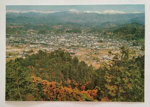 絵葉書　岐阜　飛騨　松倉城址より高山市街と北アルプス　　　　　　　　　　　　　　　　　　　　　　　　　　　　　　　　　　　　　