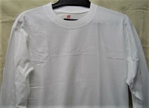 送料無料 Hanes ヘインズ BEEFY ビーフィー ロングスリーブ Tシャツ 長袖 2枚セット 厚地 H5186-2 白 M メンズ レディース 人気_画像5