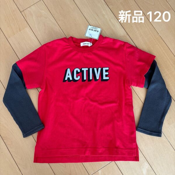 新品 スラップスリップ 長袖 長袖Tシャツ ロンT 120 レッド 男の子