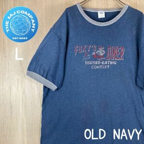 USA古着 OLD NAVY 企業ロゴ　プリント　半袖Tシャツ　USA Lサイズ アメカジ