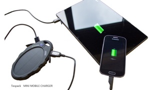 ★未使用中古★モバイル 充電器 太陽光 ソーラーパネル USB充電 / MINI 5K mobole charger / 防水 耐衝撃 バッテリー★＃1023-92