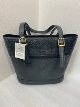 GENUINE LEATHER BAG オーストリッチ タグ付き 革製 バッグ 鞄 天然革 レザー ショルダーバッグ グレー 定価15万円 未使用 長期保管品_画像2