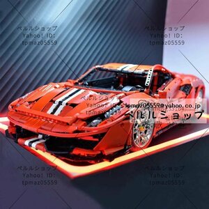 LEGO互換 テクニック フェラーリ 488タイプ LED リモコン付き3187ピース