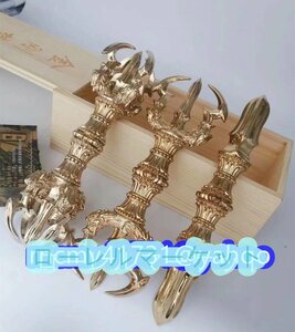 極上品 金剛杵 3点セット五鈷杵/三鈷杵/独鈷杵 密教法具 寺院仏具 銅製 磨き仕上げ 長さ22cm