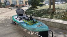 ペダル式パドルボード 足漕ぎ カヤック SUP インフレータブル ペダル 釣り エアポンプ 海 フィッシング アウトドア 手漕ぎ 夏_画像1