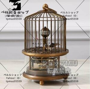 特売！品質保証★古風 置時計 高さ16cm　銅製　ガラス　動作確認