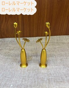 1対 常花 供養 アルミ製 密教 高さ：13CM