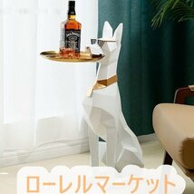 黒 オブジェ コーヒーテーブル 置物 ブラック 防犯 サングラス 置物 動物 番犬 ドーベルマン 贈り物 かわいい サイドテーブル ビッグ_画像5