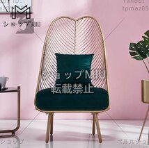 シングルソファ アームチェア リビングチェア ラウンジチェア オオバコの葉 高弾性スポンジ 椅子 家具 装飾品_画像2