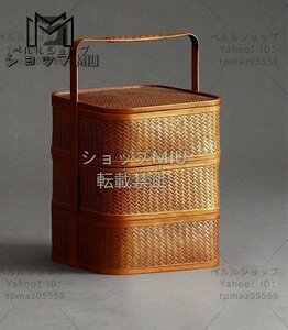 新品★手作り自然竹バスケット　収納バッグ普段使い良品 デザイン