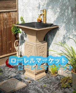 洗面台 手洗台 手洗い ガーデン 洗面ボウル 庭 シンク 蛇口・排水金具付き 家庭用 洗面化粧台 美品◆豪華