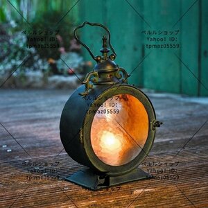 Art hand Auction Lantern style flickering light garden light candle lantern vintage ornament handmade iron glass garden decoration garden, furniture, interior, illumination, outdoor lights