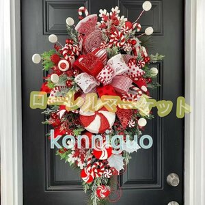 創造的クリスマスの装飾クリスマスリ 壁掛け シミュレーション緑の葉ドア 窓 ビンテージ鈴 玄関ドア 屋外 倒木飾りCM176