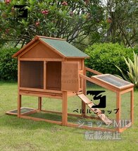 稀少新品 高品質ペット別荘ハウス 豪華 木製 猫 ウサギ ニワトリ小屋 飼育 アヒル 鳥かご キャットハウス ハウス おうち 屋外養殖 庭用_画像2